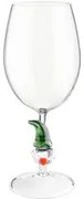 Calice vino gnomo verde in vetro borosilicato