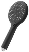 Doccetta tonda 26,5 cm in ABS nera con 3 getti Hidra