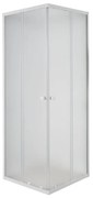 Box doccia angolare con porta scorrevole, vetro smerigliato 4 mm, L 64-65 cm x L 65 cm, H 185 cm, bianco Plumin 2.0