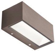 Applique Da Esterno Grande Biemissione Box Alluminio Caffè 20W Led 4000K