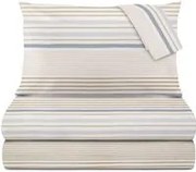 Completo letto matrimoniale righe beige grigie