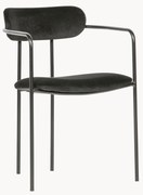 Set di 2 sedie con braccioli impilabili in velluto Elvy