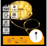 Aigostar - Catena di Natale solare a LED 100xLED/8 funzioni 12m IP65 bianco caldo