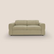 Kronos Divano con pouf estraibile poggiapiedi e poggiatesta reclinabili in morbida microfibra impermeabile T11 beige