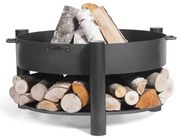 Braciere Da Giardino Artigianale In Ferro Con Porta Legna Montana 80 cm Cook King