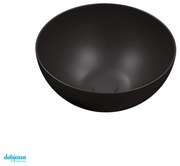 Lavabo D'Appoggio In Ceramica Finitura Nero Opaco Da Diam.40 cm