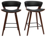 Sgabelli da bar design nero e legno scuro H65 cm (set di 2) SYRAH