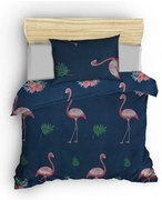 Set copripiumino e federa da bambini blu scuro/rosa per letto singolo 140x200 cm Big Filamin – Mijolnir