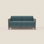 Narciso divano letto design con materasso H18 cm bicolore con struttura in microfibra smacchiabile e imbottiture in elegante tessuto impermeabile T06 grigio scuro - azzurro