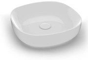 Lavabo da appoggio quadrato in ceramica L 45 x P 20 x H 14 cm bianco