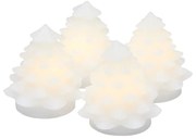 Decorazione natalizia luminosa bianca 4 pz ø 6,5 cm Carla – Sirius