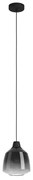 Lampadario Glamour Sedbergh nero paralume grigio e nero e trasparente E27 Ø20cm EGLO