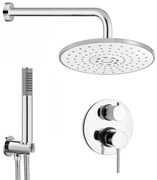 Set doccia braccio 40 cm + soffione ABS 22 cm + kit doccia + miscelatore Essenza