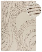 Tappeto marrone/color crema in lana 200x290 cm Abstract Swirl – Flair Rugs
