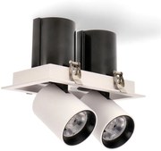 Faretto Led da incasso Doble Tube 24W Cornice bianca Apertura 36 gradi Bianco neutro 4000K M LEDME