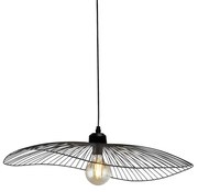 Sospensione Industrial-Nordico Onda Acciaio Nero 1 Luce E27