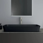 Lavabo da appoggio rettangolare in ceramica L 80 x P 40 x H 12 cm nero