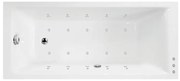Vasca idromassaggio rettangolare bianco ,170, 70 cm, 16 bocchette,