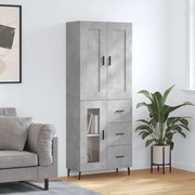 Credenza grigio cemento 69,5x34x180 cm in legno multistrato