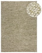 Tappeto kaki tessuto a mano in misto lana 80x150 cm Minerals - Flair Rugs