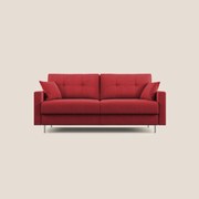 Megan divano letto matrimoniale in microfibra smacchiabile T11 rosso 168 cm (mat. 120x197)