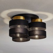 Luminex Plafoniera Hara in nero/oro, 3 luci