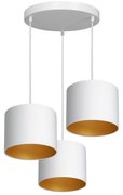 Lampadario a sospensione con filo ARDEN 3xE27/60W/230V bianco/oro