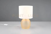 Vela lampada da tavolo base vetro ambra con paralume bianco h. 29cm...