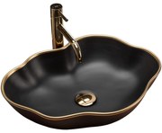 Lavabo da appoggio Rea Pearl Black Gold