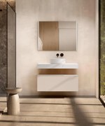 Armadietto bagno a terra Element VISOBATH 1 cassetto P 46 x L 100 x H 35 cm cotone laccato truciolare