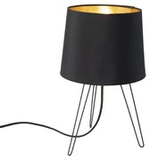 Lampada da tavolo moderna nera oro LOFTY