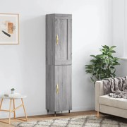 Credenza grigio sonoma 34,5x34x180 cm in legno multistrato