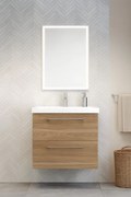 Mobile sottolavabo e lavabo Remix per vasca centrale rovere charleston L 60 x H 58 x P 33 cm 2 cassetti
