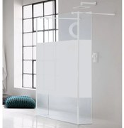 Box doccia walk-in L 20 x H 200 cm, vetro 6 mm serigrafato bianco