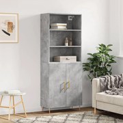 Credenza grigio cemento 69,5x34x180 cm in legno multistrato