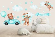 Adesivo murale per bambini orso supereroe 60 x 120 cm