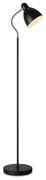 Lampada da terra nera con paralume in metallo (altezza totale 145 cm) Nitta – Markslöjd