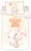 Set copripiumino e federa da bambini giallo in cotone per culla 100x135 cm Bunny "Star" – Jerry Fabrics