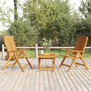 Set salotto da giardino 3 pz in legno massello di teak