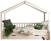 Letto per bambini in legno di pino bianco con letto estraibile e contenitore 90x200 cm DALLAS - Vipack