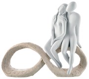 Bongelli preziosi statua moderna scultura Coppia innamorati Collezione Infinito cm 14 x 12 h NOCCIOLA