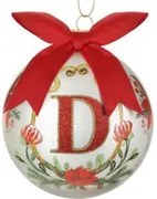 Pallina Natale lettera D 10 cm Royal Garden