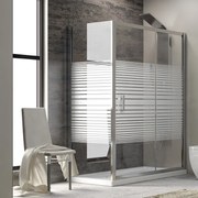 Kamalu - Box doccia angolo 100x90 vetro serigrafato altezza 180 cm K410NS