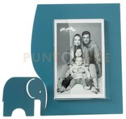 Portafoto elefantino piccolo blu oltremare in ferro e polimetilmeta...