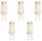 Set di 5 lampadine LED G9 trasparenti 3,5W 480 lm 3000K