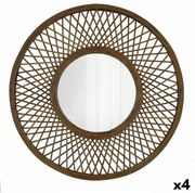 Specchio da parete Vinthera Moa Rattan Naturale 59 cm (4 Unità)