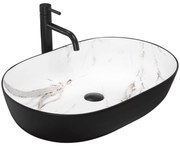 Lavabo da appoggio in ceramica Rea CLEO BLACK AIAX MATT