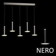 Lampadario led lineare a 5 pendenti tua md17033012-5bbk nero