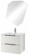 Mobile da bagno sospeso BALI 60 cm con specchio LED Olmo Bianco