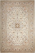 Kashan Tappeto 370 x 250 Beige (Iran) Annodato A Mano